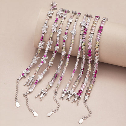 [Vivid Aurora]Ornate Colorful Butterfly Shape Round Cut Daily Bracelet