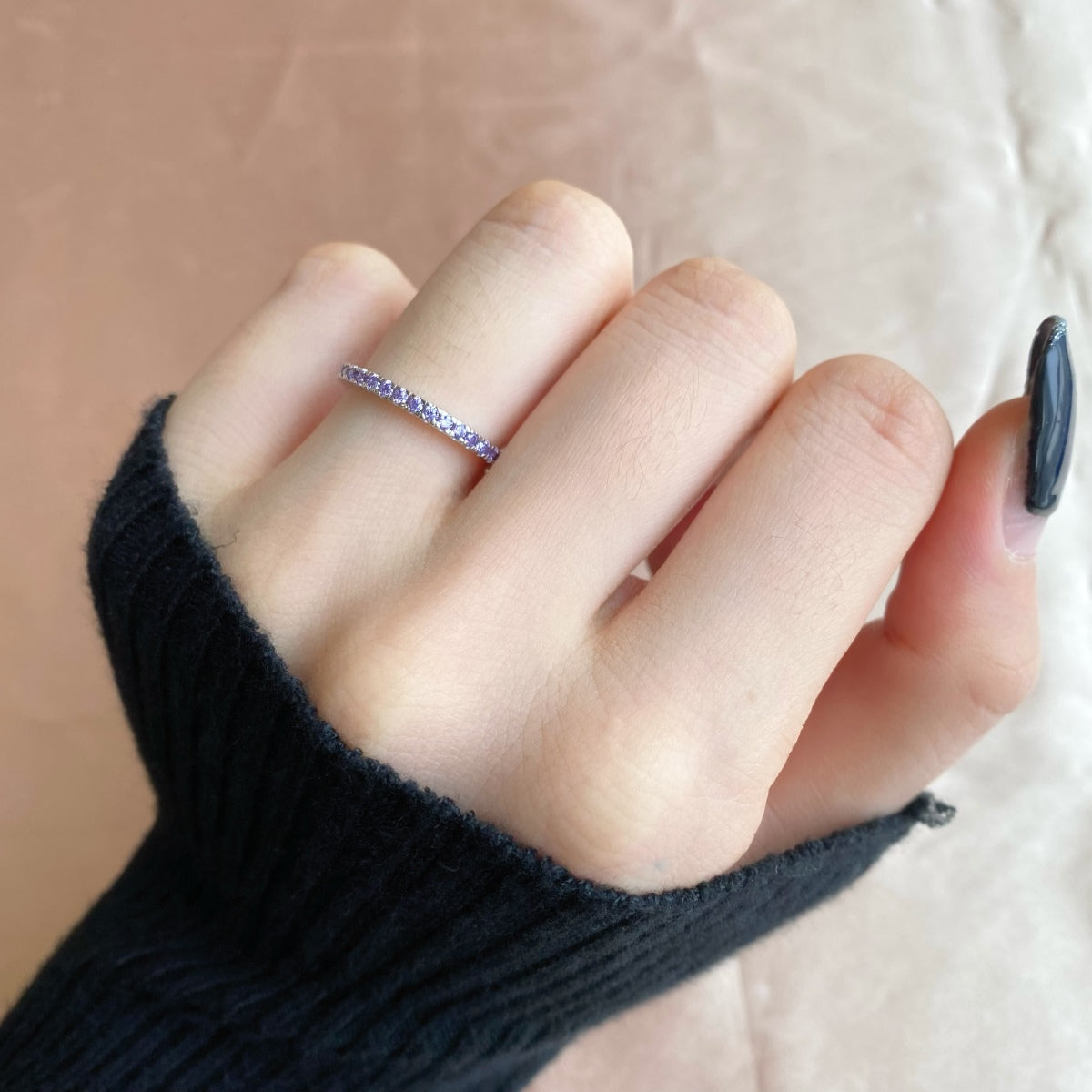 [Vivid Aurora]Delicate Sparkling Round Cut Daily Ring