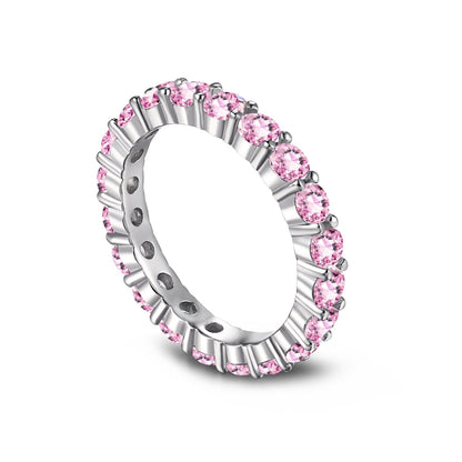 [Vivid Aurora]Sparkling Round Cut Tennis Ring