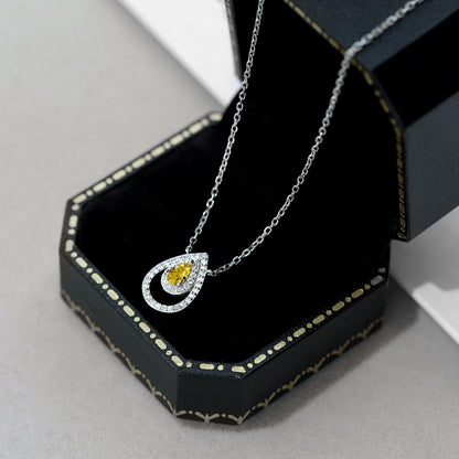 [Vivid Aurora]Sparkling Pear Cut Necklace