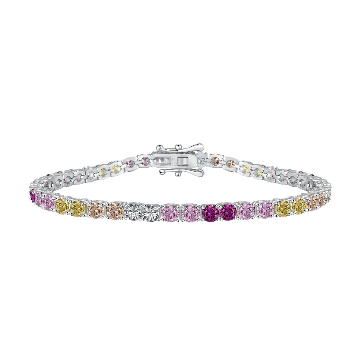 [Vivid Aurora]Radiant Colorful Round Cut Tennis Bracelet